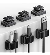 【六個セット・十八本収納】 Lamicall バネ式 ケーブル ホルダー 1個あたり三本収納 : 卓上 太め ケーブル クリップ 壁 車 コード 固定 配線 まとめ 収納 止め 垂直 強力 粘着...