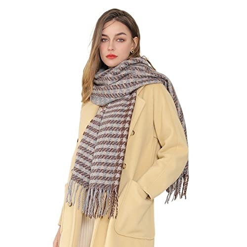 Sciarpa Morbida Donna Inverno Sciarpa Scozzese Frange Calde Sciarpe ispessite Donne Autunno Aria Condizionata Scialle Avvolgenti Sciarpa Multifunzionale