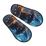 Zapatillas de Halloween con forma de sombrero de bruja de gato K para mujeres y hombres, zapatillas cálidas y esponjosas para mujer, zapatos de casa, zapatillas de dormitorio, zapatillas de dormitorio
