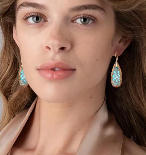 Natural Stone Earrings Waterdrop Stone Dangle Earrings for Women2