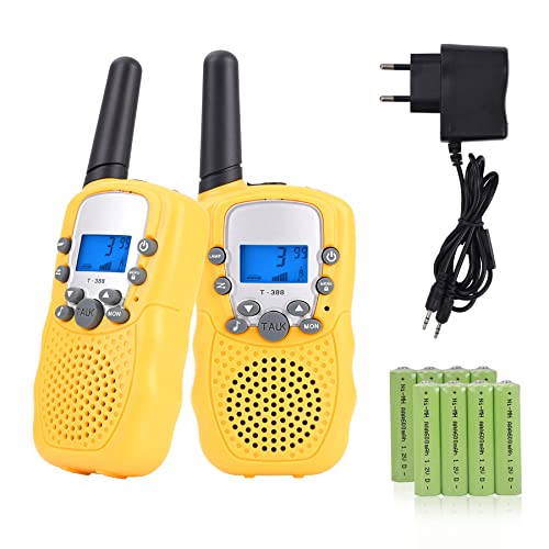 Tyhbelle 2 x Kinder Walkie Talkie (Gelb-mit akku) Cover