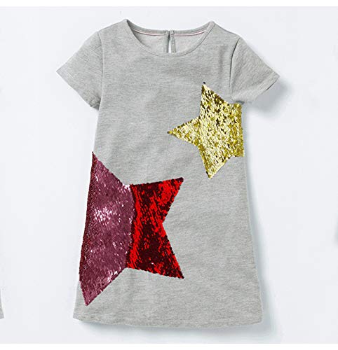 DXTON Toddler Baby Girls Dresses Summer Short Sleeves Dresses Outfits 2-12T2