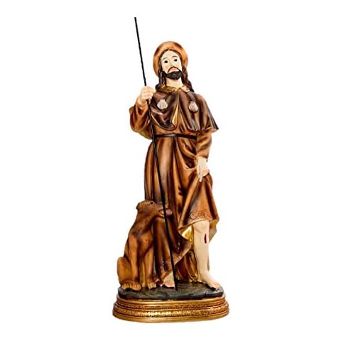 Figura San Roque de Resina de 12 cm con Caja de PVC Cover
