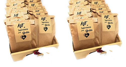 TODOKRAFT 2 Bandejas con Bolsas Kraft Kit de Supervivencia para Bodas