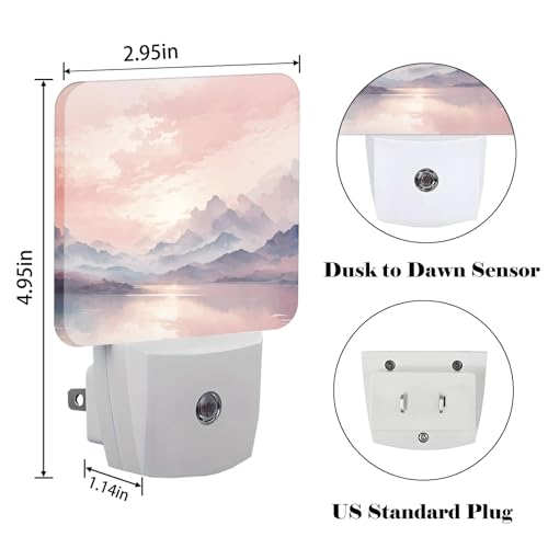 Image of Mountain and River Night Light,Plug Into Wall with Dusk to Dawn Light Sensors, Warm Nightlights for Bedroom, Bathroom, Hallway, Kitchen, Gifts Ideal for Boys Girls Women Men