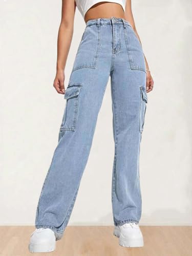 Image of KOTTY High Waist Wide Fit Jeans - Women's Relaxed Denim with Wide Leg