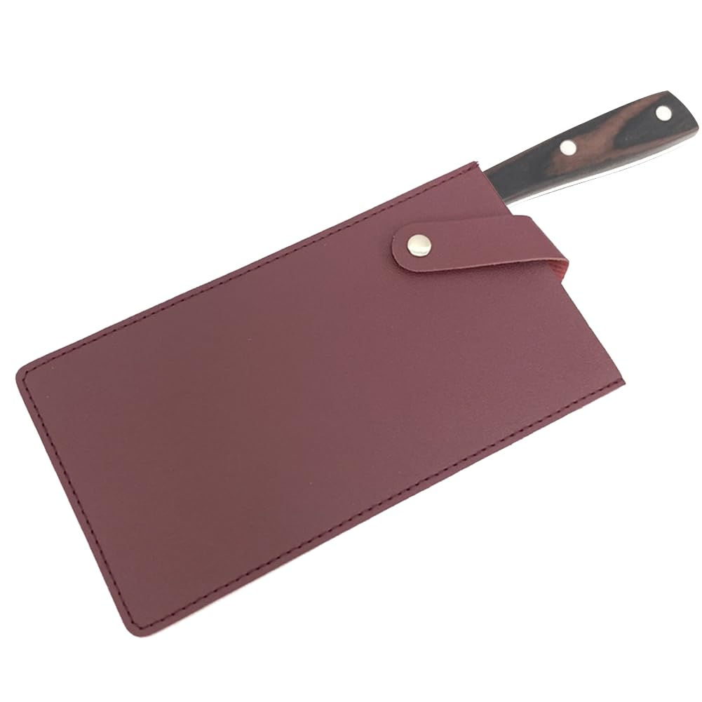 Wudaizhi As Shown 8.3" Chef Knife Guard, Heavy Duty Leather Knife Sheaths, Chef Wide Knives Blade Edge Protectors, Cleaver Guard, Knife Covers