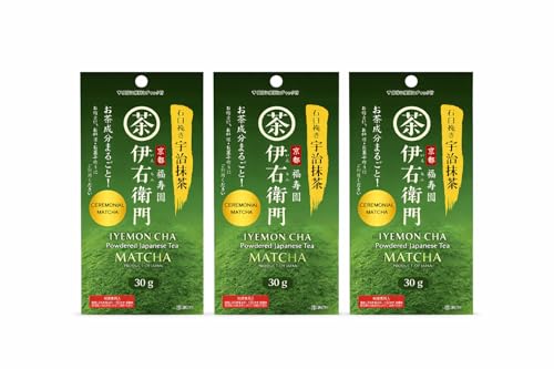 Image of IYEMON Ceremonial Japanese MatchaPowder | Ceremonial Grade MatchaIMatcha Green Tea |100% Pure and Authentic | Grown in Uji Kyoto | Imported from Japan | 30g-PACK OF 3