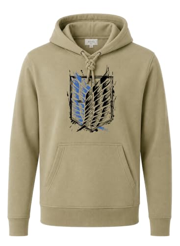 Image of ADRO Mens Abstract Graphic Hoodie | 320 GSM Cotton Poly Fleece | Regular Fit Contemporary Artistic Sweatshirt for Winter & Streetwear