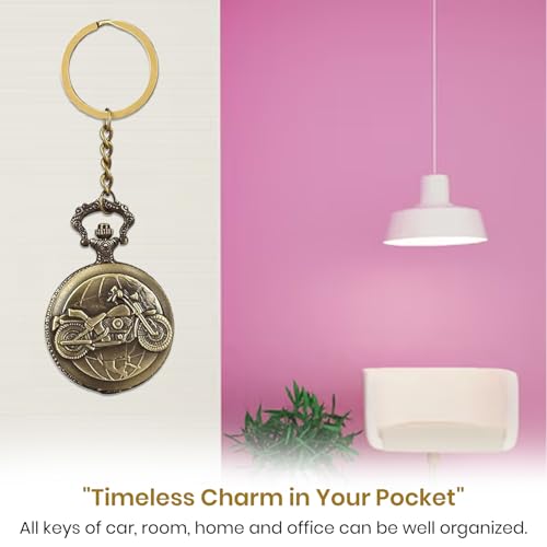 Image of Pocket Watch Metal Keychain Retro Vintage for Gifting With Key Ring Anti-Rust