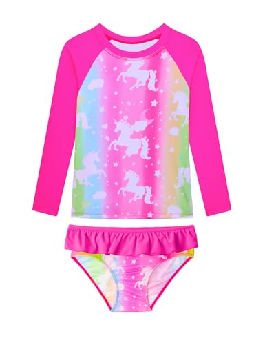 Bundle of Girls Rash Guard Swimsuit Long Sleeve Tankini Sets Two Pieces Bathing Suit Swimwear UPF 50+ Sun Protection2