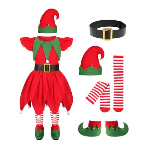 Childrens Unisex Christmas Elf Fancy Dress Costume - Boys/Gi