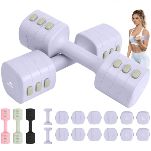 Abahub Zestaw hantli regulowanych, 2,5 kg x 2 pary, hantle fitness, pilates