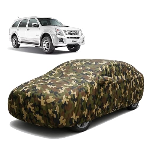 Image of Sulfar 100% Waterproof Car Body Cover Compatible with Mirror for Isuzu MU7 with Long Lasting Durable Material (Triple Stitched, Full Bottom Elastic, Camouflage Army)