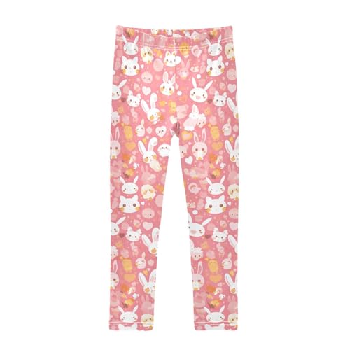 KLL Pink Glittering Girls Leggings Soft High Waisted Lounge Pants Exercise