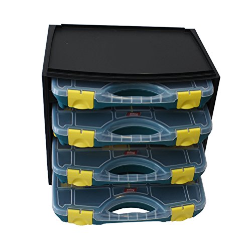 TAYG Multibox N° 1 (inkl. 4 Kleinteileboxen N° 22, Aufbewahrungssystem für Kleinteile, Box stapelbar, für Werkzeug, Maße… – Bild 2