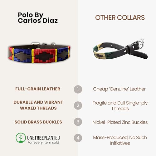 Collier pour chien en cuir véritable pour balades et style polo - 7