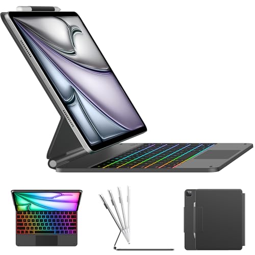 typecase Edge Keyboard Case for iPad Air 13-inch(M4/M3/M2, 2025/2024) & iPad Pro 12.9-inch(6th/5th/4th/3rd Gen), Magic Keyboard with 11-Color Backligh