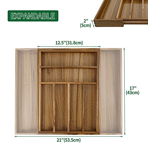 Utoplike Bamboo Kitchen Knife Drawer Organizer And Acacia Expandable Kitchen Drawer Organizer #TOP4