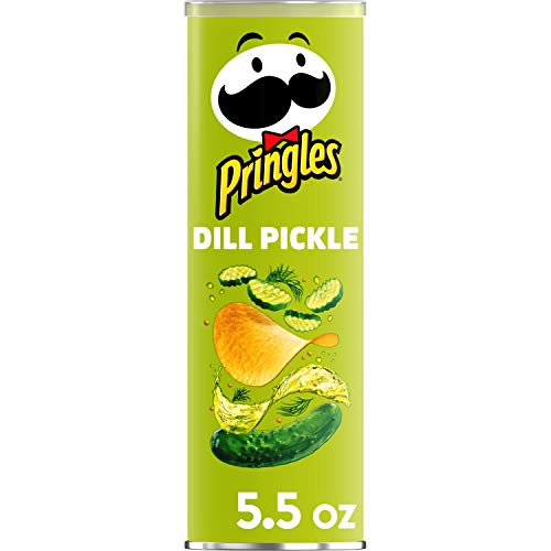 Pringles Potato Crisps Chips, Screamin' Dill Pickle Flavored, 5.5 oz Can