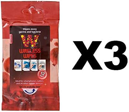 Wireless Wipes 3-Pack Bundle - Pomegranate Citrus - Cell Phone and Portable Electronic Device Sanitizing Wipes