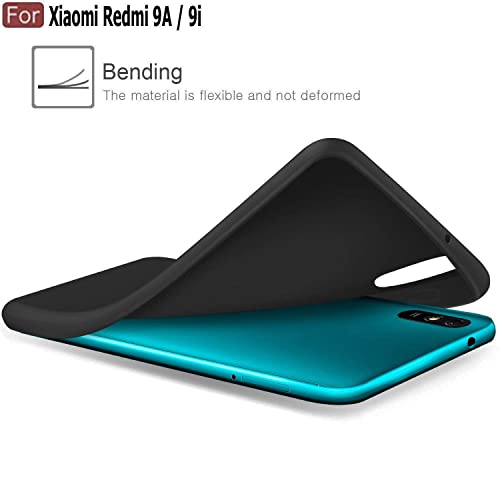 Image of Mobile Back Cover Case for Xiaomi Redmi 9A (Silicone Case|CameraProtection|Black SC1510)