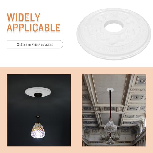 Médaillon de plafond PU robuste et décoratif pour luminaire de maison - 4