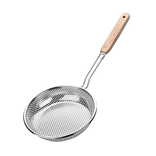 Écumoire Ancienne En Fer émaillé – Marron Moucheté Gris – Années 1930-1940