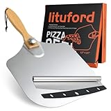 Lituford Master the Art of Pizza Making with Our Complete Pizza Oven Set and Accessories - Includes 12' x 14” Pizza Peel and Cutter with 14' Blade - Perfect for Indoor and Outdoor Cooking!