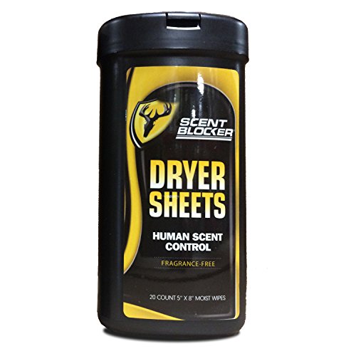 ScentBlocker Moist Dryer Sheets with Human Scent Control, 20-Count