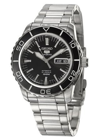 �Z�C�R�[ Seiko Men's SNZH55 Seiko 5 Automatic Black Dial Stainless-Steel Bracelet Watch �j�� �����Y �r���v �y���s�A���i�z