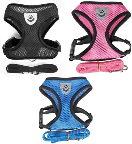 Coleira Colete Pet Peitoral Respirável Com Guia Ajustável Para Cães E Gatos (S (P), Vermelho)