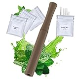 Smokeless Inhaler for Quit Smoking, 4 Packs Replaceable Inner Cores - Help Freshen Breath, Invigorate Mind-Walnut