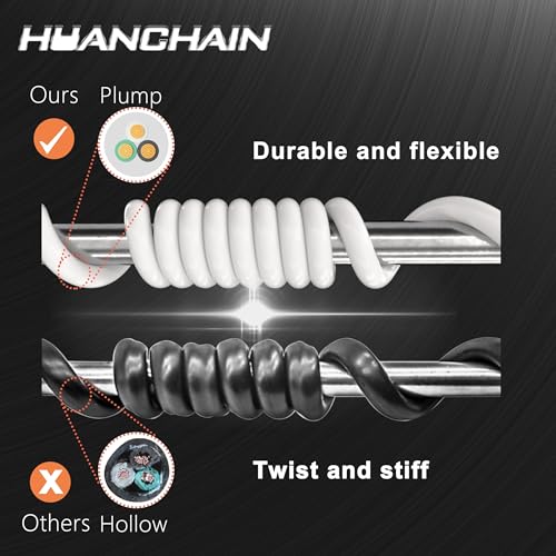 Image of HUANCHAIN Indoor Outdoor White Extension Cord 6 FT Waterproof 16 /3 Gauge (Pack of 2)