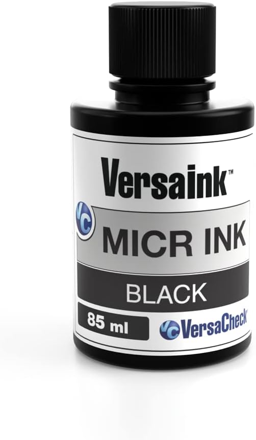 VersaInk-Nano Black MICR Ink -85ml – Magnetic Ink for Check Printers and All-in-One Inkjets - High Standard MICR Signal, V0101E-7311