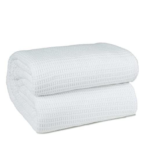 Tex Trend 100% Cotton Bed Blanket, Breathable Bed Blanket King Size, Cotton Thermal Blankets King Size, All Season Blanket For Bed Sofa Couch - Cotton Blanket White Color #TOP3