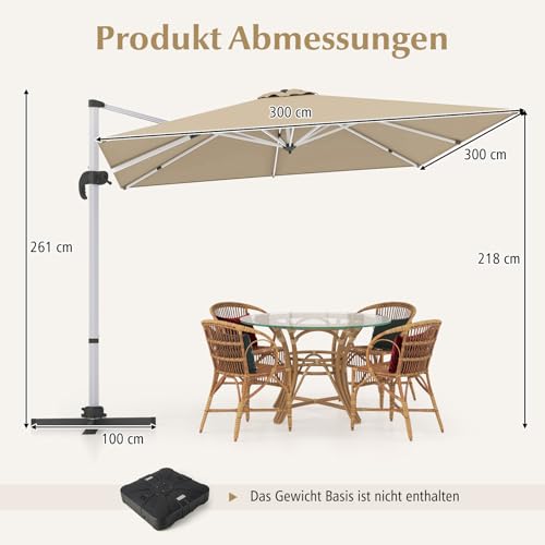Ampelschirm 3X3m Die 15 besten Produkte im Vergleich Hausbauberater