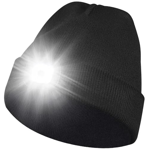 Gorro con Luz LED,4 LED Impermeable Luz Invierno Cálido