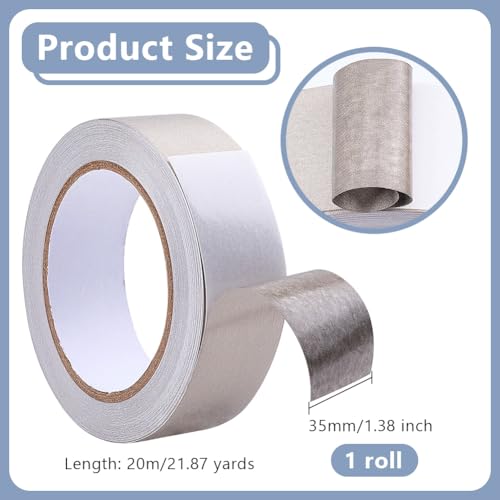 Image of OLYCRAFT Conductive Cloth Fabric Adhesive Tape 1.4 Inch x 62.6 Feet High-Shielding Cloth Tape Faraday Cloth Tape Double Sided Adhesive Tape Roll for Signal Blocking EMI Shielding Wire Harness Wrap