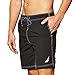 Nautica Men's Standard Solid Quick Dry Classic Logo Swim Trunk, True Black, Large