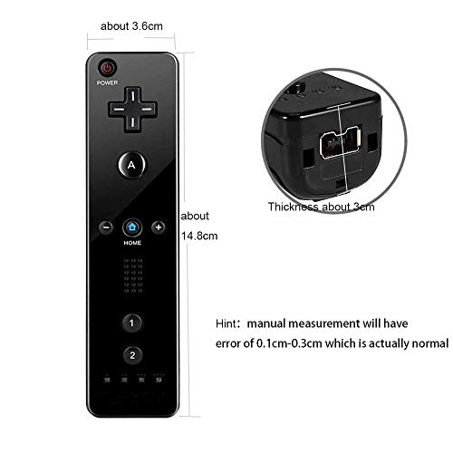 ZOTAIN 2 Packs Wii Remote Controller Compatible with Nintendo Wii & Wii U, with Silicone Case and Wrist Strap (Black X 2) - Thumbnail 7