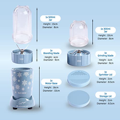 Wonderchef-Nutri-Blend-Snowflakes-22000-Rpm-2-Unbreakable-Jars-400-W-2-Years-Warranty-Online-Recipe-Book-By-Chef-Sanjeev-Kapoor-Blue - mixer grinder