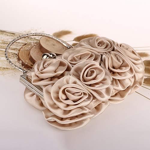 Elegancka torebka, 3D Rose Flower Decor Kopertówka Bankietowa wieczorowa torebka na imprezę Czerwona/733/271(Red)
