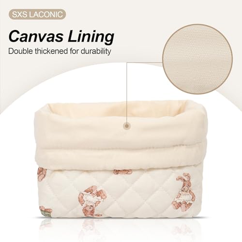 Drawstring Quilted Makeup Bag, Cosmetic Pouch, Coquette Cute Organizer, Small Make up Bag for Purse, Women's Portable Travel Cosmetic Bag4