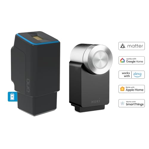 EKEY UNO 200328 Vingerafdrukscanner met accu incl. Nuki Smart Lock Pro (4e generatie) zwart, Op accu werkende upgradeset voor alle gangbare deuren, zwart - Afbeelding 3