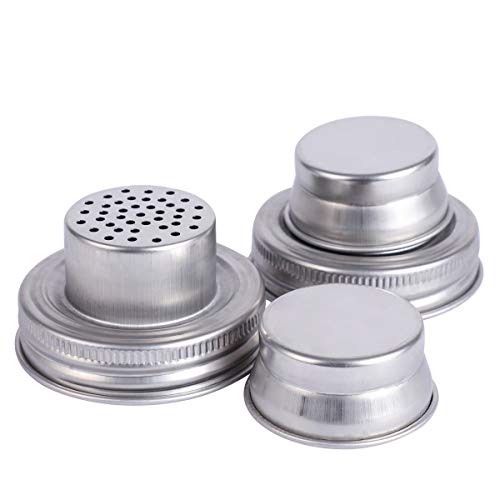 AIEVE Mason Jar Shaker Lids for Spices, 2 Pack Shaker Top for Mason