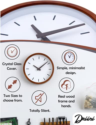 Driini 7426851503478 Modern Mid Century Wood Analog Wall Clock  thumb #1