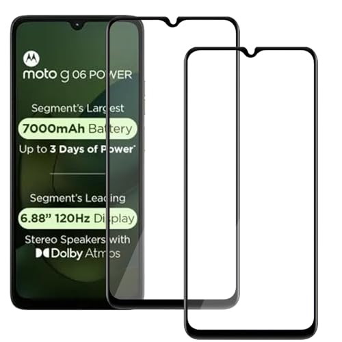 Image of amazon basics Tempered Glass Screen Protector Compatible with Moto G06 Power 5G Transparent Protective Film [Clear HD] - Pack of 2