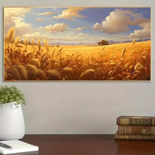 Impressions d'art mural de paysage rural moderne sur grande toile encadrée