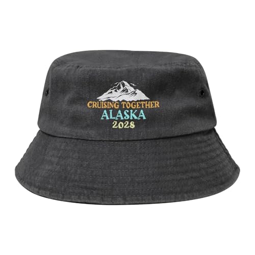 Qauirfe Cruising Together Alaska 2028 Fashion Cowboy Denim Fisherman Hat Outdoor Fishing Cap Sun
